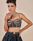 Zebra Print Corset Skirt Set