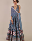Navy Blue - Ivory Stole