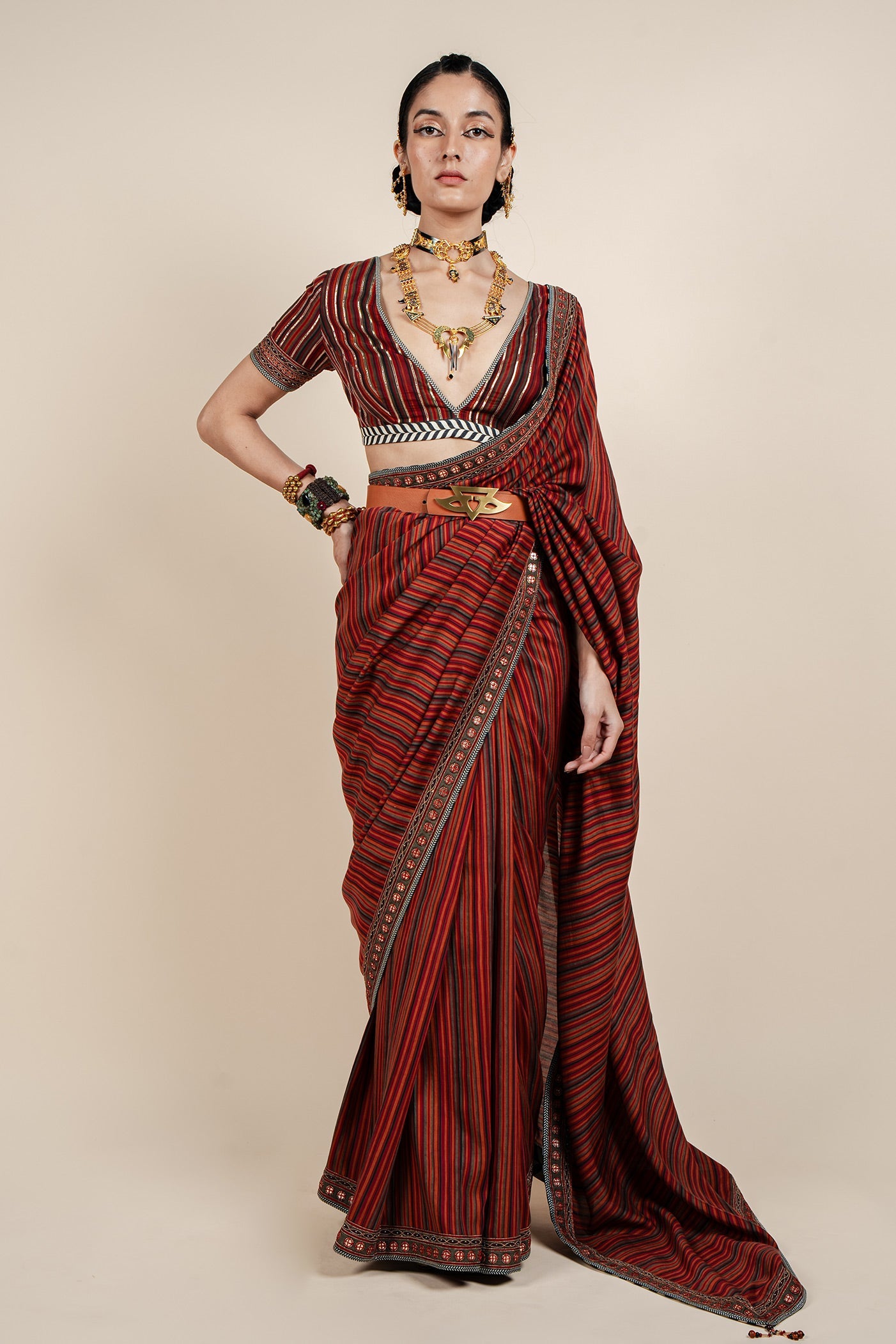 Sunny's Bridal - JJV By JJ Valaya - Caramine Red Saree Set - JJV by JJ ...