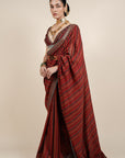Caramine Red Saree Set
