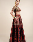 Carmine Red Skirt Set
