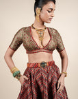 Carmine Red Skirt Set