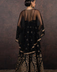 Caviar Black Anarkali Set | Muraqqa