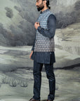 Cerulean Blue Ombre Nehru Jacket