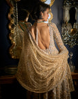 Nude Silver High-Low Sharara Set