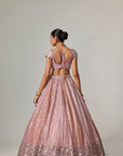 Lilac Gota Multicolor Heavy Metallic Lehenga With Cap Sleeve Blouse