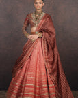 Coral Peach Ombre Skirt Set | Muraqqa