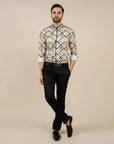 Creme Ivory Printed Shirt