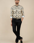 Creme Ivory Printed Shirt