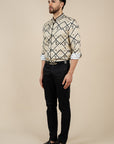 Creme Ivory Printed Shirt
