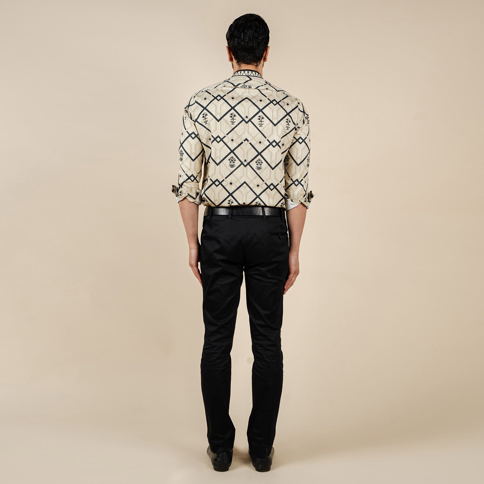Creme Ivory Printed Shirt