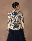Creme Ivory -Blue Alika Jacket | Muraqqa