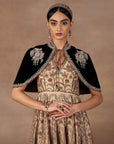 Creme Ivory - Sage Ombre Anarkali Set