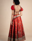 Crimson Red Ombre Skirt Set