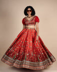 Crimson Red Ombre Skirt Set