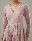 Pink Net Embellished Sharara Set - Ready to Ship