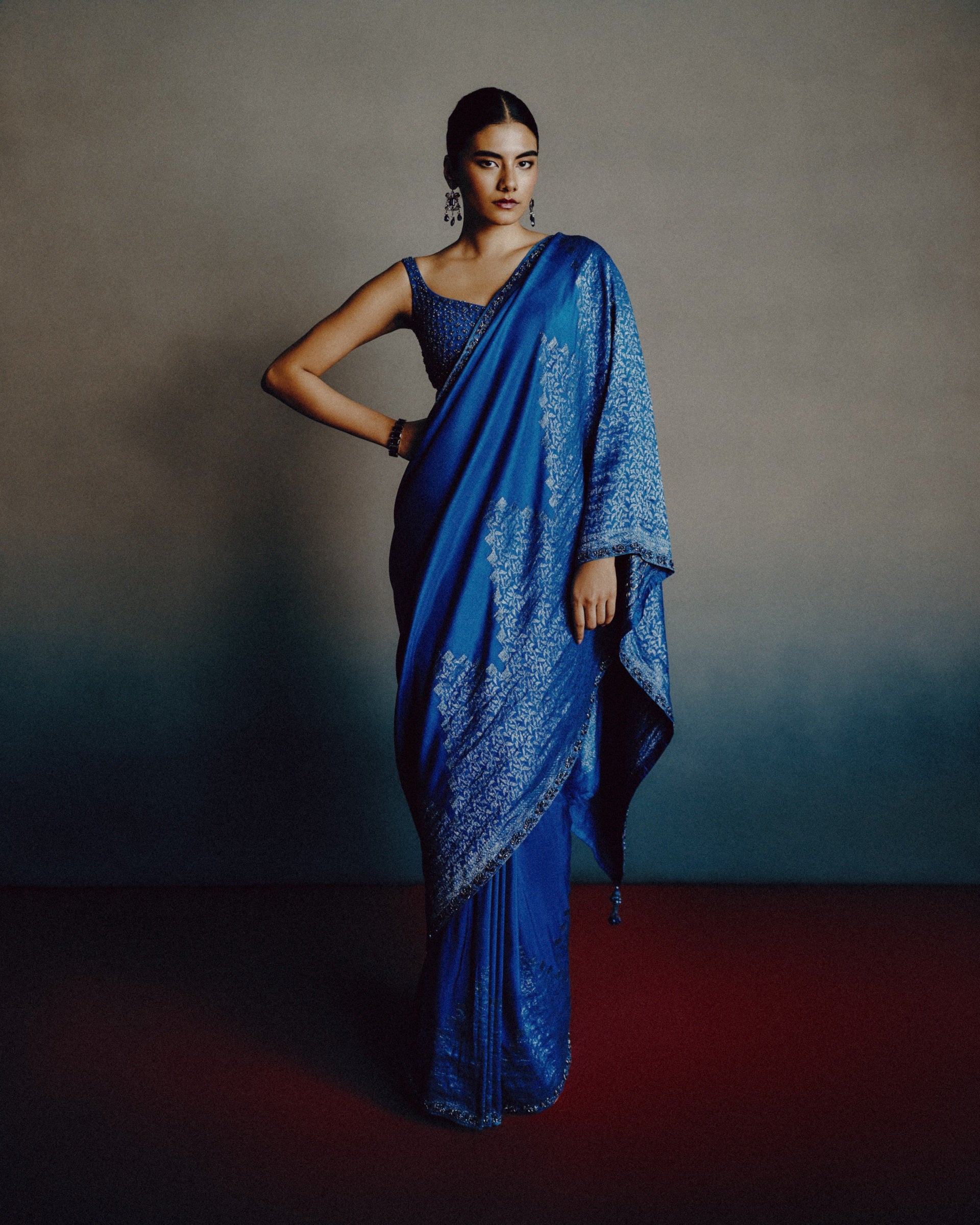 Azure-Teal Heritage Saree