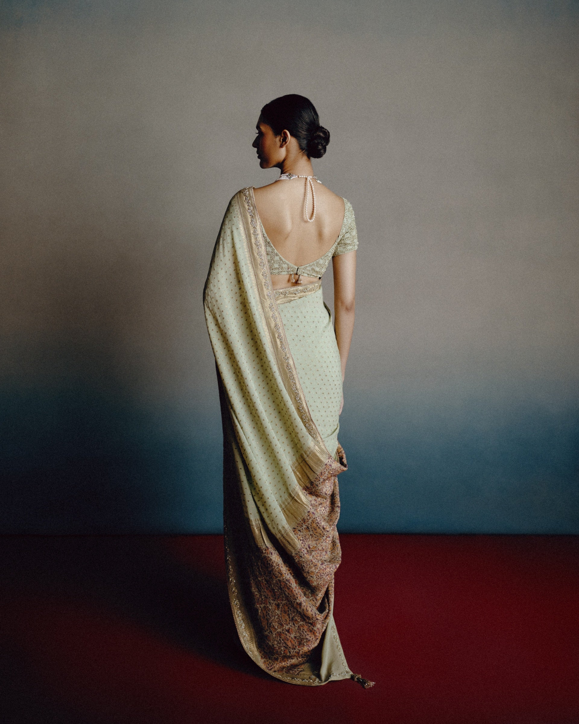 Pistachio Eden Saree