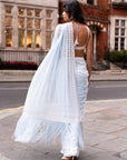 Powder Blue Ombre Sequin Saree