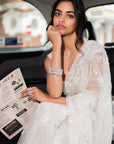 Ivory Sequin Saree
