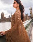 Antique Gold Crystal Saree
