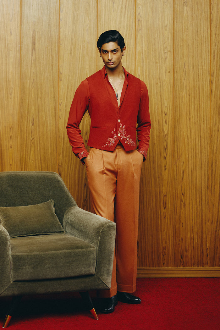 The Alabaster Shirt and Trouser set with Stole