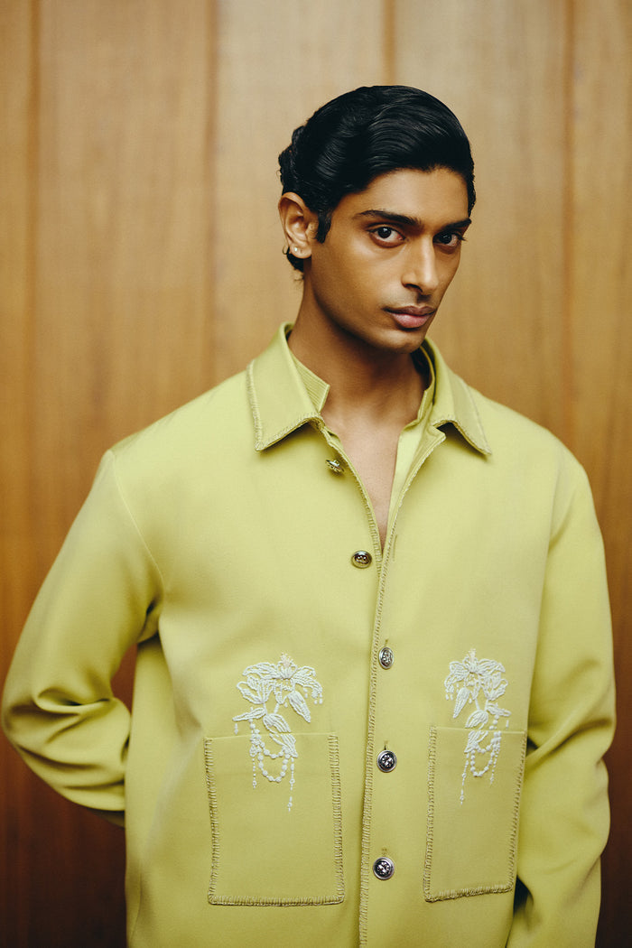 The Verdant Open Jacket, shirt with pant set