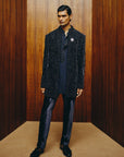 Obsidian Velvet Open Jacket with Shirt and Trouser