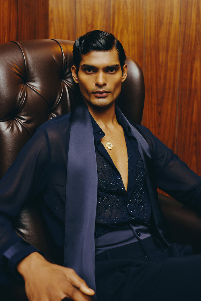 Navy Nocturne Shirt and Pant Set