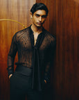 Noir Sheer Shirt and Pant Set