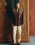 Royal Kashida  Open Jacket with Pant and Shirt