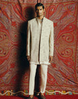 Ecru Reverie Open Jacket with Kurta & Pant Set