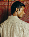 Ecru Reverie Open Jacket with Kurta & Pant Set