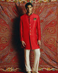 Regal Crimson Achkan