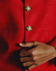 Regal Crimson Achkan
