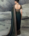 Emerald - Purssian Blue Ombre Saree Set | Baroda