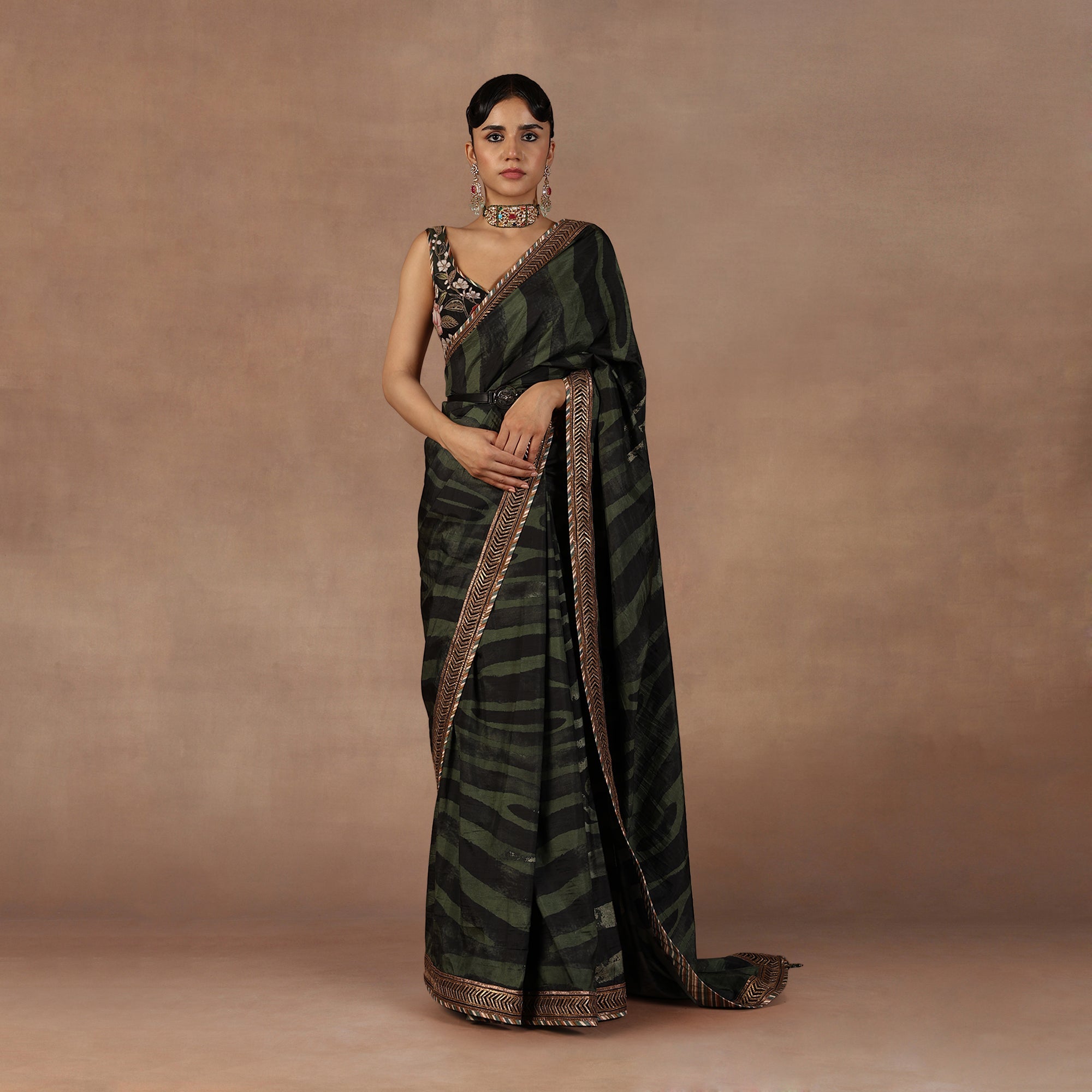 Emerald Green Saree Set