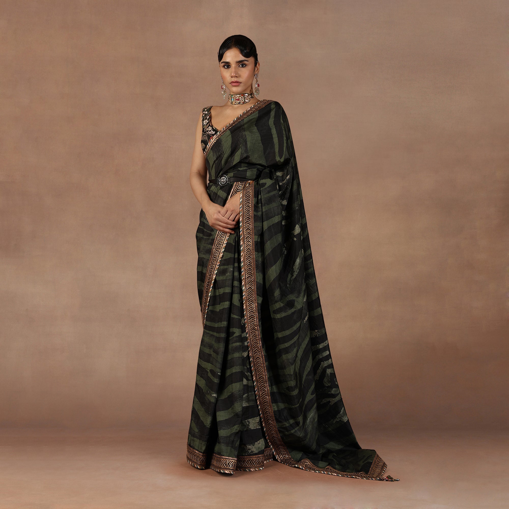 Emerald Green Saree Set