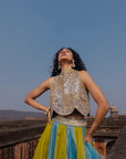 Artistic Scallop top and skirt