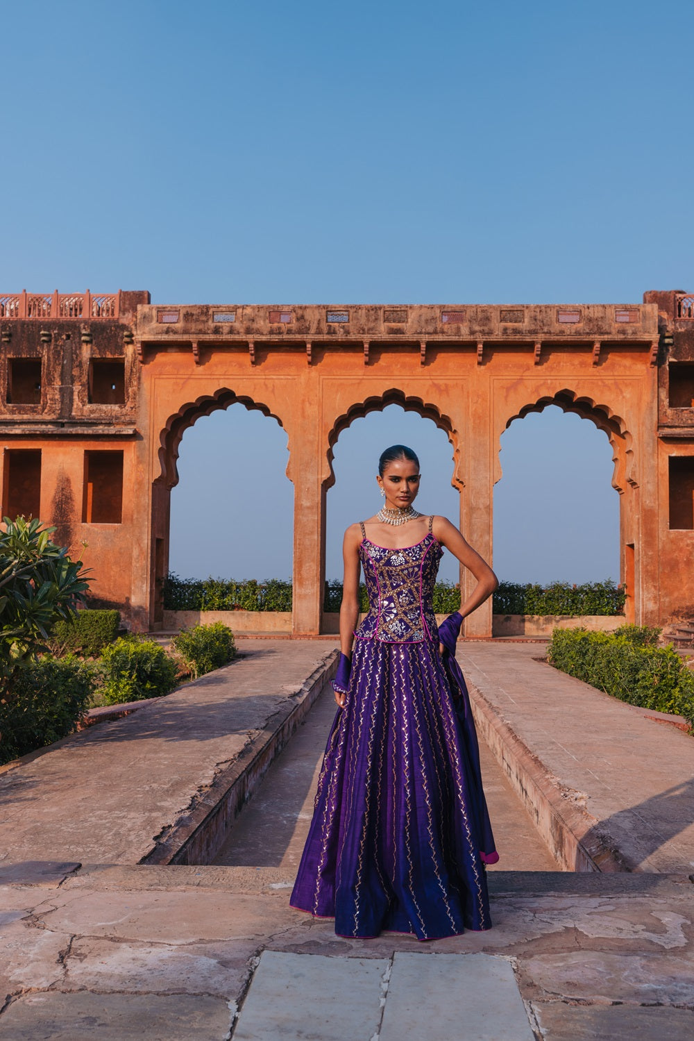 Baingani Chadi Lehenga Set
