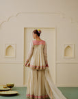 Malak Ag Sharara Set - Beige
