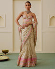 Zehn Saree Set - Beige