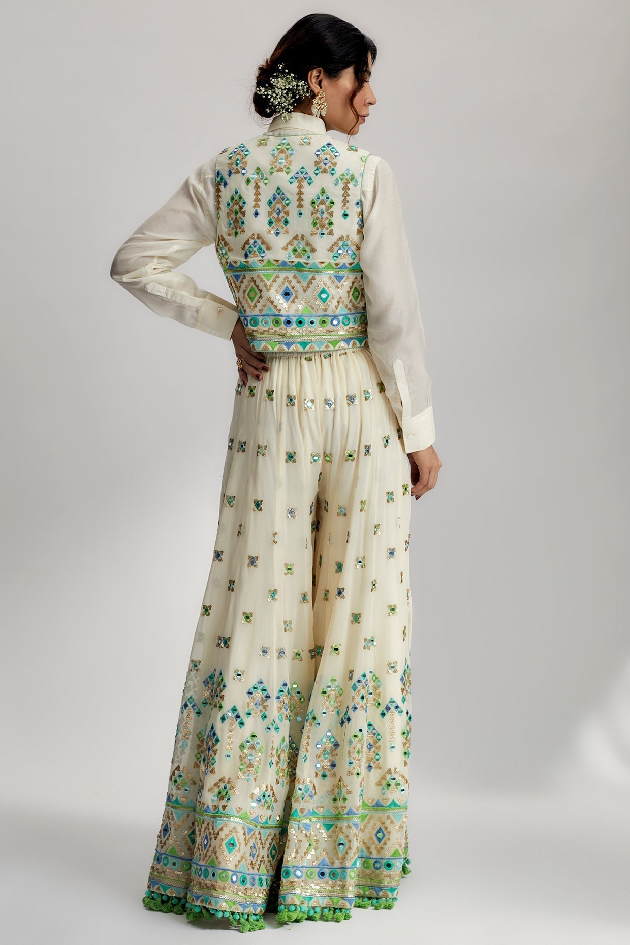Aditi Rao Hydari In Amara Jacket Set With Flared Pants - Ready to Ship