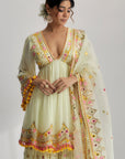 Zohra Peplum With Sharara Set