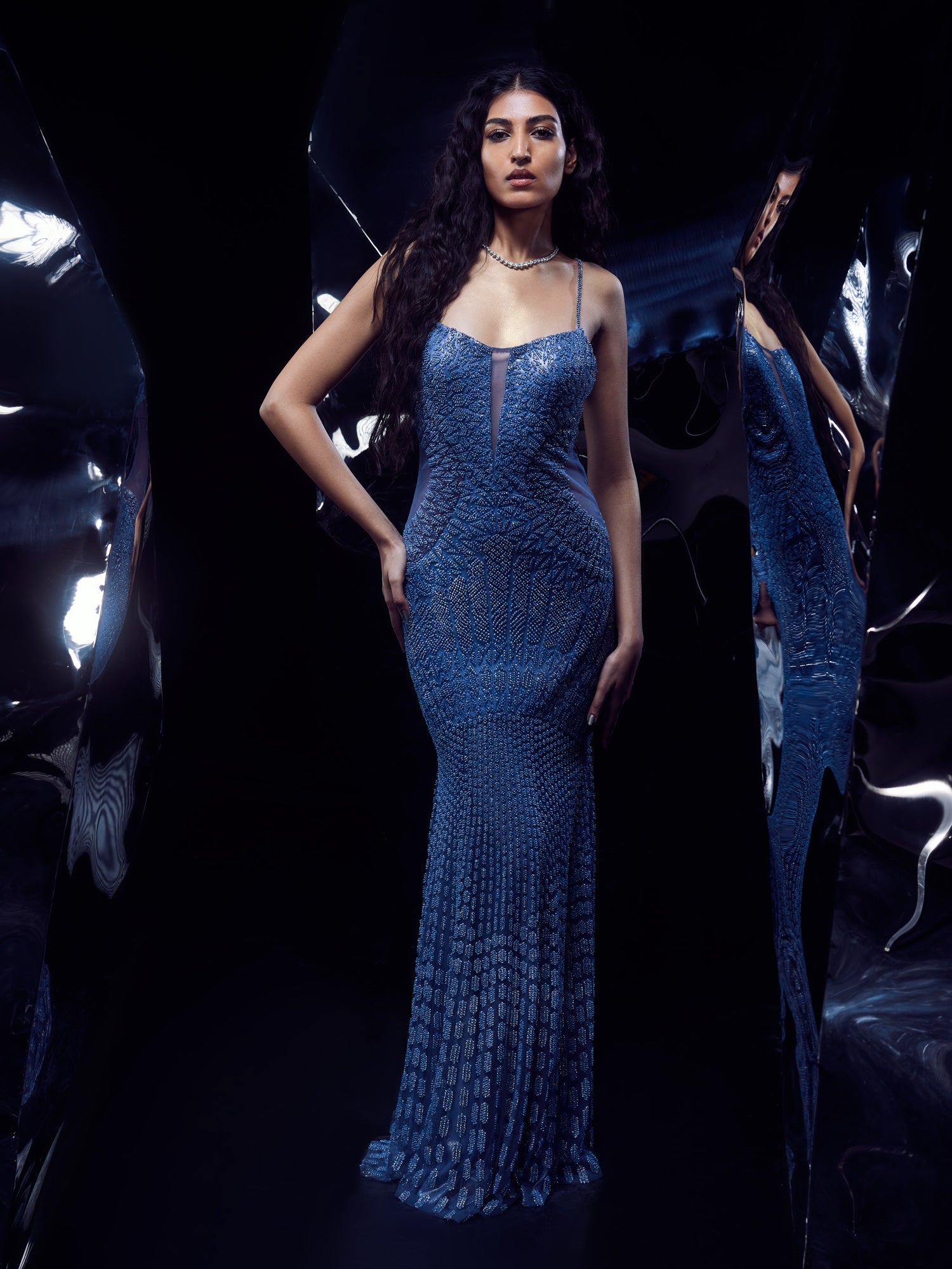 Cosmic Fishtail Gown - Ready to Ship