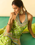 Dwisha Halter Sharara Set - Lime