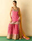 Ravina Strappy Sharara Set - Pink