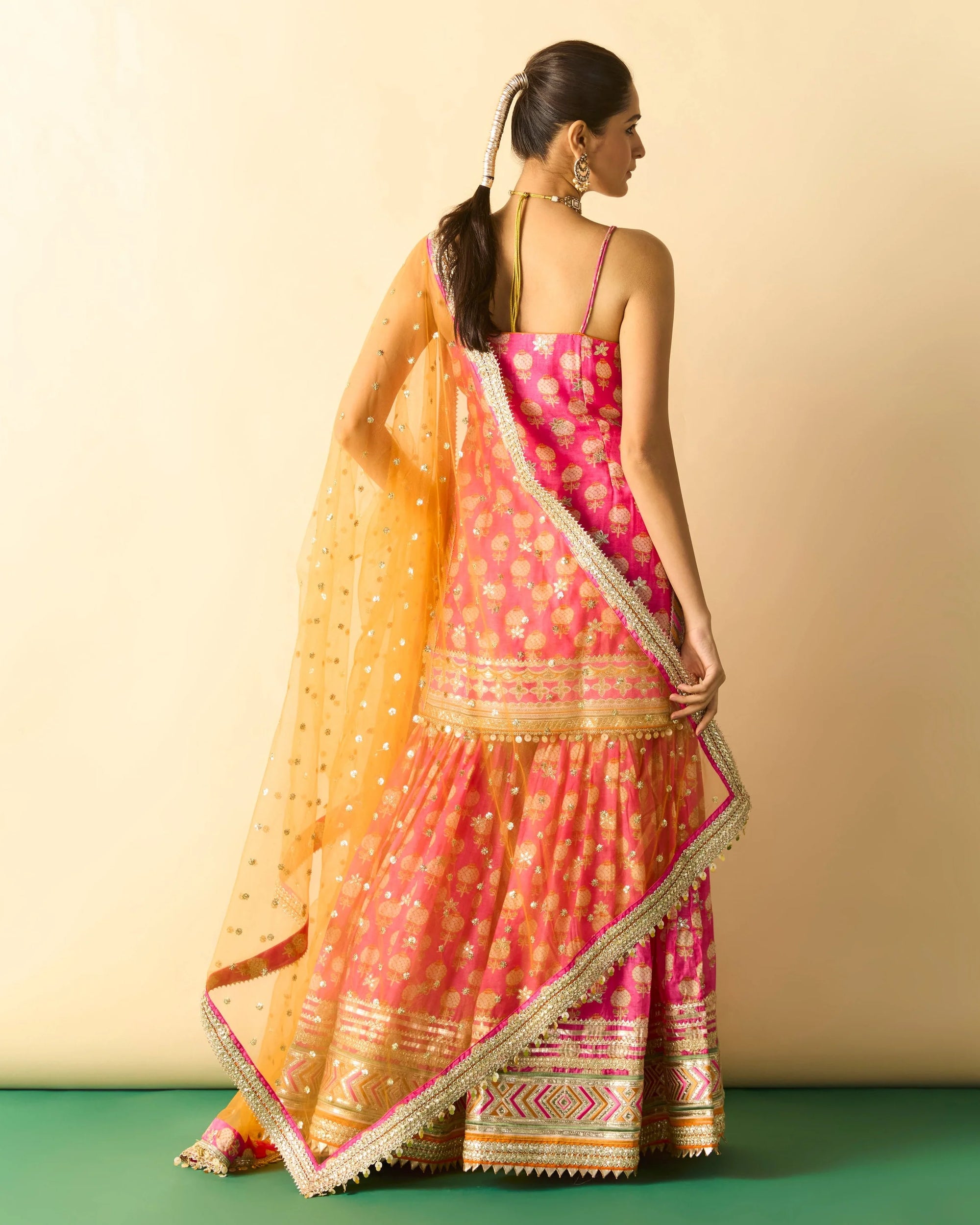 Ravina Strappy Sharara Set - Pink