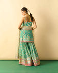 Ravina Strappy Sharara Set - Aqua