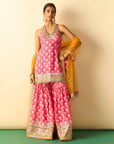 Dwisha Halter Sharara Set - Pink